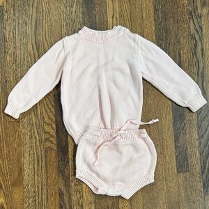 Minnow Light Pink Knit Sweater and Bloomer Set